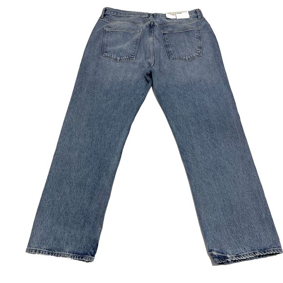 AGOLDE 90s Pinch Waist Distressed High Rise Straight Leg Jeans US 34 NWT - Picture 3 of 16